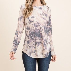 Long Sleeve Acid Wash Tunic